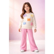 Almira Anne Bebek Kız Çocuk Için Krem Renkli Fiyonk Işlemeli Triko Takım