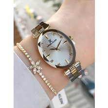 Daniel Klein Oval Kristal Camlı Kadın Kol Saati ve Hediye Bileklik