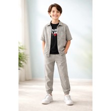 Almira Anne Bebek Yazlık Erkek Çocuk Takım Keten Kısa Kollu Gömlek Pantolon