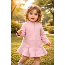 Almira Anne Bebek Bebek Hırka Pembe Fermuarlı Kız Giyim 6-18 Ay Günlük Kullanım