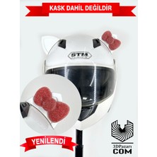 Motor & Motosiklet Pembe Fiyonklu Kedi Kulak Kask Dış Aksesuarı