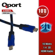 Binbir Göz Bilgisayar Qport Q-HDMI10 HDMI Kablo 10MT Ver1.4 Altın Uçlu 3D