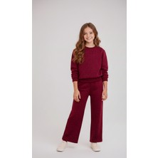 Arya Nisa Kids Kız Çocuk Pamuklu Taş Baskılı Uzun Kollu Bol Paça Eşofman Takımı