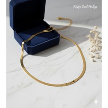 C&On Design Kişiye Özel Isim Yazılı Italyan Ezme Zincir Kolye - 316L Çelik Lazer Kazıma