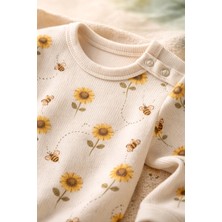 Almira Anne Bebek Bebek Body Krem Renk Uzun Kollu Çıtçıtlı Günlük Giyim