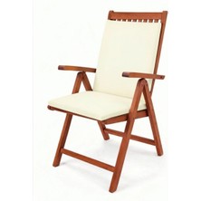 Gullfoss Krem Bahçe Balkon Salon Sandalye Minderi (Arkalıklı)