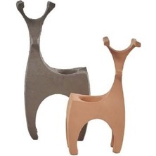 Doqu Home Briella Sove Obje 2'li Standart Mumluk Geyik Dekoratif Aksesuar