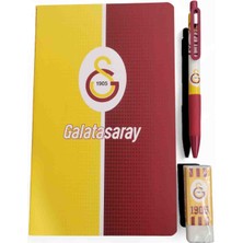Twin Taraftar Versatil Kalem Silgi Bloknot Seti Kırtasiye 3 Lü Set Galatasaray