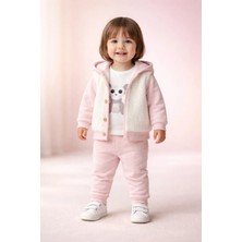 Almira Anne Bebek Bebek Için Yumuşak Pembe Peluş Takım Bebek Giyim