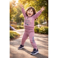Almira Anne Bebek Mevsimlik Çocuk Giyim Mor Takım, Uzun Kollu Sweat ve Pantolon