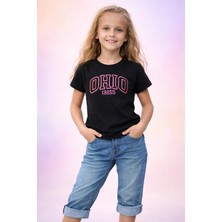 Almira Anne Bebek Kız Çocuk Siyah Fosforlu Tişört 10-14 Yaş Çocuk Giyim