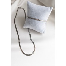 C&On Design Sılver Italyan Model Zincir Zarif Çelik Kadın Kolye ve Çelik Bileklik Set