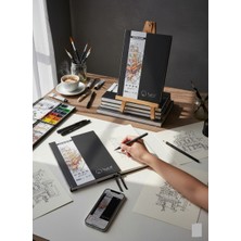 Tuvalist Sanat Eserleri A4 Premium Eskiz Defteri – Sert Keten Kapak, Dikişli, 140 G/m² Dokulu Kağıt (160 Sayfa ,dikey Form)