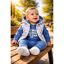 Almira Anne Bebek Bebek Takımı Erkek Çizgi Desenli Kapşonlu Yelekli Set