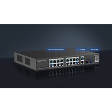 Binbir Göz Bilgisayar Ruıjıe Reyee RG-ES220GS-P 16 Port 10/100/1000 16 Port Poe 2 Port Uplınk  2 Sfp 250W Cloud Yönetilebilir Rack Mount Swıtc
