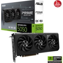 Binbir Göz Bilgisayar Asus PRIME-RTX5050-O8G RTX5050 8gb GDDR6-128BIT-2707MHZ-OC-HDMI-3XDP-DLSS4 Ekran Kartı