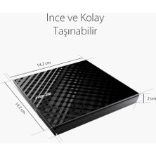 Binbir Göz Bilgisayar Asus SDRW-08D2S-U 24X Okuma/8x Yazma USB Slım Dvd-Rw Siyah