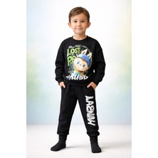 Almira Anne Bebek Erkek Çocuk Siyah Baskılı Takım Beden 3-10 Yaş