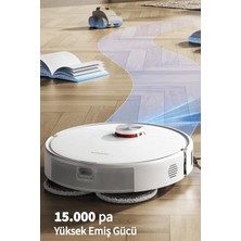 Xiaomi 15.000 Pa Emiş Gücü Lds Lazer Navigasyon Çift Döner Paspas Uzatılabilir Yan Fırça  Akıllı Robot Süpürge