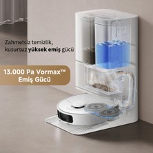 Dreame Akıllı Robot Süpürge 13000PA Duoscrub Paspas Otomatik Toz Boşaltma Lidar Haritalama 194DK Çalışma Beyaz