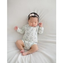 Almira Anne Bebek Erkek Bebek Kuzu Baskılı Pamuklu Uzun Kollu Çıtçıtlı Bady