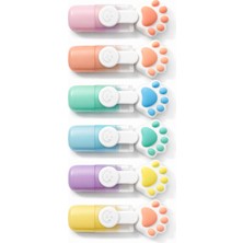 Gökyüzü Işığı Sevimli Tatlım Fosforlu Mini Keçeli Kalem - 6lı Set - Kedi TIRNAĞI-FOSFOR01