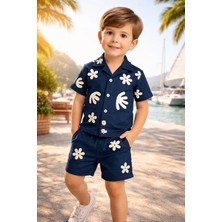 Almira Anne Bebek Yazlık Erkek Çocuk Kısa Kollu Gömlek ve Şort Takımı Rahat Giyim