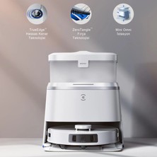 Ecovacs  11.000 Pa Emiş Gücü Kendini Temizleyen Tam Otomatik 3D Ozmo Turbo 2.0 Mini Omnı Istasyonlu Akıllı Robot Süpürge Beyaz