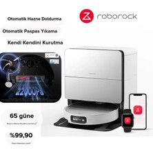 Roborock Sıcak Su ile Kenini Yıkama ve Boşaltma 22.000 Pa Adaptilift Şasi Vibrarise 4.0 Sonik Paspas Duodivide Fırça Flexiarm Kenar Silme 80°c Sıcak Su Istasyonlu Akıllı Robot Süpürge