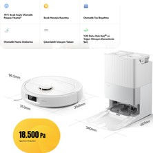 Roborock Tam Otomatik 18.500 Pa Hyperforce Duodivide Çift Fırça Flexiarm Kenar Silme 75°c Sıcak Su Mop Yıkama Akıllı Robot Süpürge Beyaz