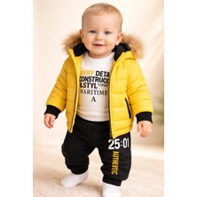 Almira Anne Bebek Kışlık Bebek Takım Seti 3 Parça Erkek Bebek Için Renkli Kombin