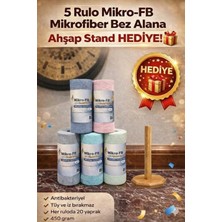 FB Cup Mikro-Fb Mikrofiber Rulo Bez 5'li Avantaj Paketi + Ahşap Stand Hediye
