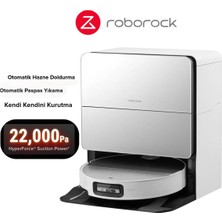Roborock Saros 10 Akıllı Robot Süpürge 22000PA Emiş Gücü 6400MAH Pil Adaptilift Gövde Otomatik Mop Çıkarma Rgb Kamera 220DK Beyaz