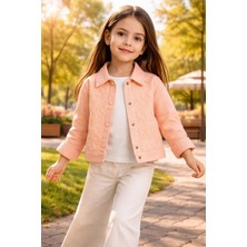 Almira Anne Bebek Kız Çocuk Takım Kısa Kollu Tül Işlemeli Kot Ceket Yazlık Günlük