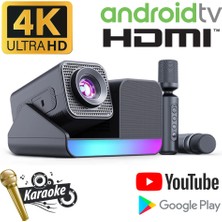 Oxid Hepu 3in1 Projeksiyon Android Karaoke Projeksiyon Seti Çift Mikrofonlu Dahili Hoparlörlü Projeksiyon