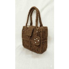 Linas Collection El Örmesi Zarafet Kahverengi Motifli Omuz Çantası