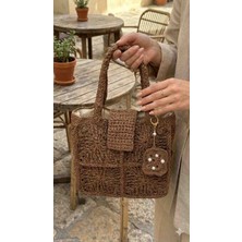 Linas Collection El Örmesi Zarafet Kahverengi Motifli Omuz Çantası