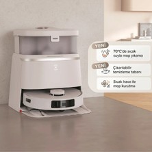 Ecovacs 11000PA Sıcak Su ile Kendini Yıkama ve Boşaltma Istasyon Otomatik Toz Boşaltma 290DK Çalışma Süresi 5200MAH Süpürme Silme