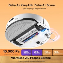 Roborock 10000PA Robot Vacuum S8 Pro Çift Fırça Akıllı Engel Algılama 220DK Çalışma Süresi 5200MAH Pil Süpürme Silme Beyaz