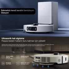 Xiaomi 20000PA Robot Vacuum Yapay Zeka Destekli Otomatik Toz Boşaltma Sıcak Su Yıkama 5200MAH 140DK Çalışma Süresi Beyaz