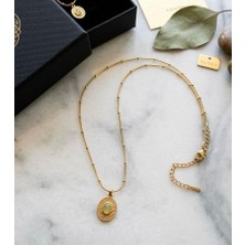 Triya Wear Studio-Gold- Çelik-Kararmaz-Doğal Taş Kadın Kolye