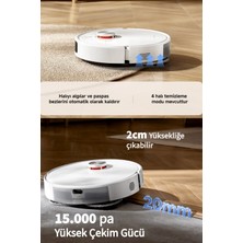 Xiaomi 15000PA Güçlü Emiş Robot Süpürge S40 Pro Uzatılabilir Mop Kolu 180RPM Döner Paspas Akıllı Lazer Navigasyonlu