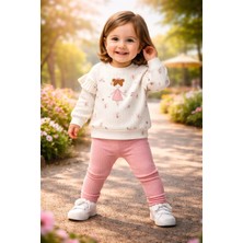 Almira Anne Bebek Bebek Kız Takımı Pamuklu Uzun Kollu Prenses Detaylı Günlük Giyim