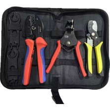 CTR Ticaret Güneş Paneli Konnektör Sıkma Takımı - Solar Mc4 Kablo Sıyırma ve Kesme Pense Seti (Çantalı)