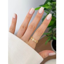 Venüs Design Çelik Taşlı Yonca Yüzük (Ayarlanabilirdir)