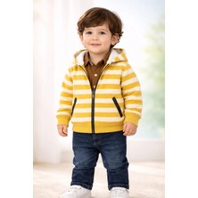 Almira Anne Bebek Bebek Erkek Çizgili Hırka Gömlek Takımı 12-24 Ay Klasik Tasarım