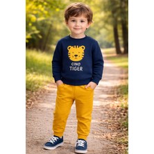 Almira Anne Bebek Bebek Erkek Için Lacivert Klasik Sweatshirt ve Takım Kombinleri