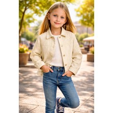 Almira Anne Bebek Çocuklar Için Kot Ceket ve Kısa Kollu Tişört Takım