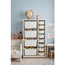 12 Çekmeceli Çok Amaçlı Oyuncak Dolabı ve Saklama Ünitesi – Çocuk Odası Düzenleyici Etiket Hediyeli