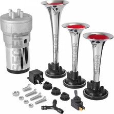 Seger Hnrlishp Korna Kompresörlü Üç Plastik Borulu 12V Krom Renkli